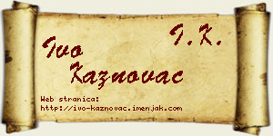 Ivo Kaznovac vizit kartica